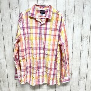 Cam Newton Made Shirt Men XL Multicolor Plaid Collared Long Sleeve Button Down